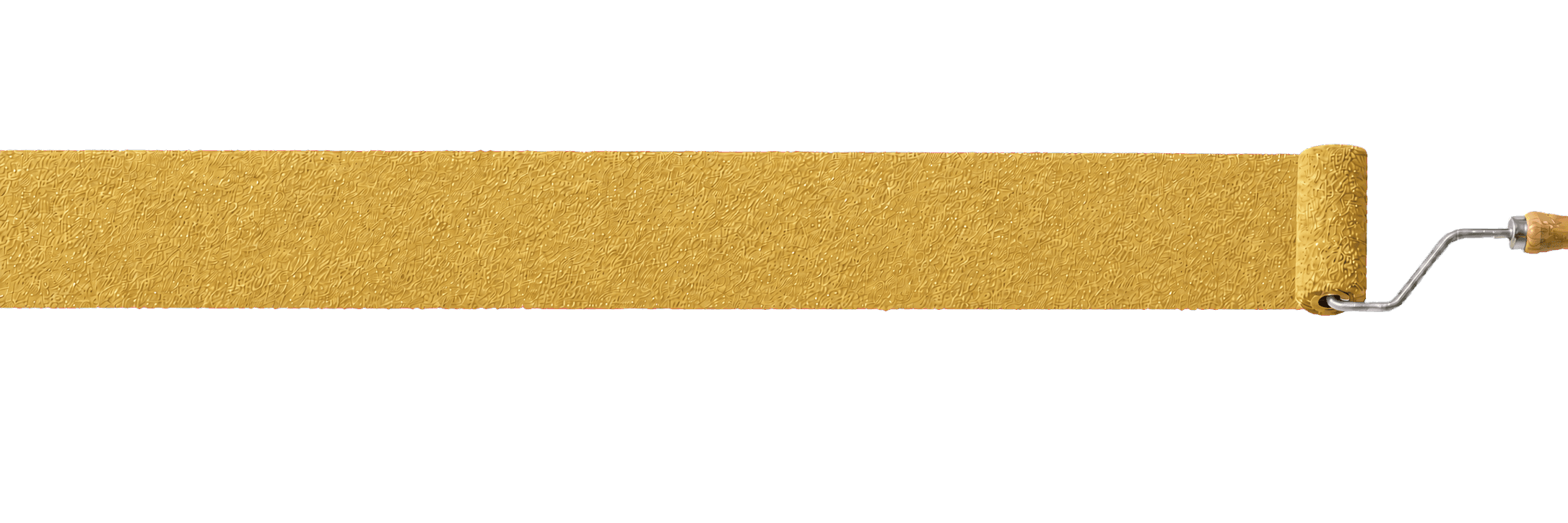 A paint roller applying a wide muted sage-green band